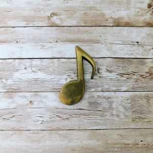 Vintage Novelty Brass Figurine Paperweight - Music Note Musical